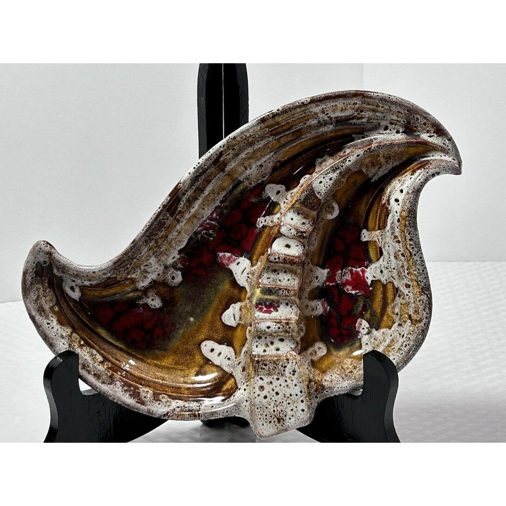 1960’s Pottery Brown‎ Drip Glaze Art Decor Ashtray